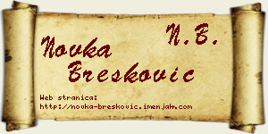 Novka Brešković vizit kartica